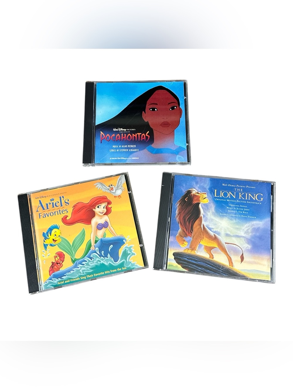 Disney Soundtrack CD Bundle Lion King Pocahontas Ariel’s Favorites Music Lot (3)
